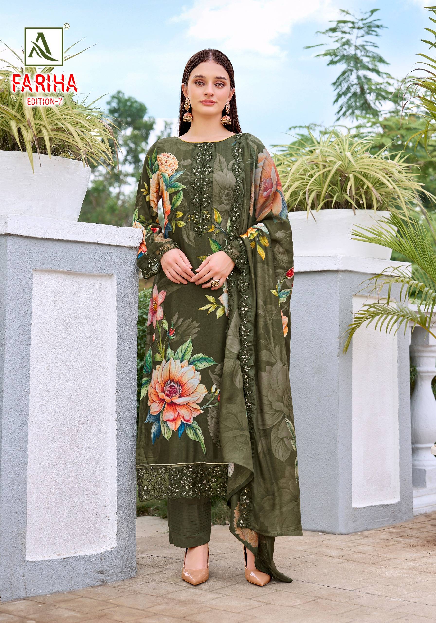 FARIHA 7 BY ALOK SUIT 01 To 08 Series Beautiful Festive Suits Stylish Colorful Fancy Casual Wear & Ethnic Wear Maslin Dresses At Wholesale Price